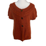 Jillian and Nicole Lambswool Sweater Pumpkin Orange Short Sleeve Petite Medium Photo 5