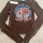Urban Outfitters Flaming Tiger Long Sleeve Tee NWT Size M Photo 4
