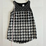 CAbi Women's Black White Broken Check Houndstooth Sleeveless Blouse XS #3090 Photo 4