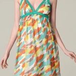 Milly $345 GOSSIP GIRL  GREEN WATERCOLOR SHIMMER SILK DRESS Sz 6 Photo 0