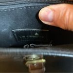 Liz Claiborne Vintage 90’s Crossbody Black Contrasting Brown Trim Buckle Snap Photo 6