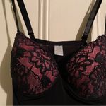 Rene Rofe Black/Pink Push Up Bra Lingerie Corset Negligee RN 72409 Photo 2