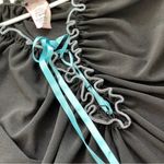 Vintage Anna Contrast Ruffle Sleeveless Tank Top Black (size 1xl) y2k 90s whimsy Photo 6