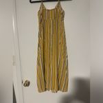 Mimi Chica Dress Yellow Striped button up dress lightweight Photo 5