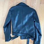 Elodie  Leather Jacket Black Faux Moto Photo 3