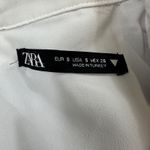 ZARA  Blazer Dress S White Twist Cutout Short Sleeve Collared Mini Fit Flare Zip Photo 3