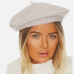 Betmar New York Beret Hat Womens One Size 100% Wool Felt Cream Beanie Vintage Photo 0