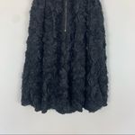 YA Los Angeles NWT  Strapless Silk Rose Appliqué Black Mini Dress Size Small Photo 5