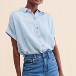 Faherty  Breeze Striped Linen Blend Buttondown Shirt Small layered boho classic Photo 0