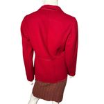 Talbots wool blend red piping notch collar blazer 8 Photo 1
