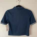90 degree by reflex cropped collared top size XS short sleeve tennis polo NWT Blue Photo 6
