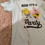 Nickelodeon ‘Now Its A Party” SpongeBob Blue Short Sleeve T-Shirt Size Medium Photo 5