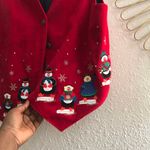 Karen Scott red white Christmas snowman snowflakes jacket vest top sleeveless ugly sweater-L Measurement in pics Photo 3