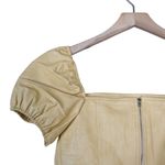 Avec Les Filles Womens M Puff Sleeve Faux Leather Crop Top NEW Photo 4