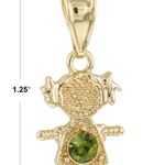 Gold Plated August (Peridot) Girl Birthstone Pendant Photo 1