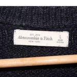 Abercrombie & Fitch Womens  Black White Knit Pullover Crew Neck Sweater Size L Photo 2