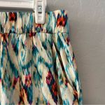 ZARA  metallic gold colorful abstract ikat print lightweight pants size small Photo 3