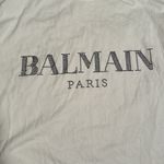 Balmain Authentic UniSex  Crystal Logo Sleeveless Shirt Size 40 **one hole Photo 4