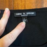 Cable & Gauge Women’s Short Sleeve Knit Top Shirt Blouse Petite Black w/Pearls Photo 1