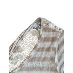 Moa Moa Moa Moa Cream Tan Stripe Feminine Lacy Twist Cap Sleeve Top sz Small Photo 2