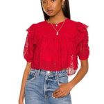 Tularosa Ashley Lace Top in Cherry Red Photo 0