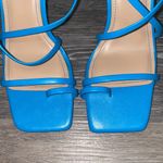 Anne Michelle  Blue Square Toe Strappy Heels Photo 4
