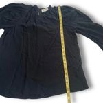 Universal Threads NWOT Solid Black Long Puff Sleeve Blouse Top Ebony New Business Casual Office Photo 3