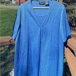 Lee Women Vintage Katie  
Short Sleeve Blue Double Layer Blouse Shirt Photo 2