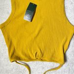 Wild Fable NWT  Mustard Yellow Ribbed Knit Cropped Tie Tank Top Photo 1