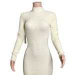 RONNY KOBO Elias Long Sleeve Ribbed Knit Maxi Dress, Pearl, Medium White Photo 10
