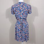 Sézane Sezane Anastasia Blue Poppy Floral Wrap Dress Lined Summer Mini Dress 34 US 2 XS Photo 3