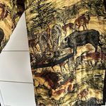 Vintage Foxrun Reversible Quilted Silk Nature Animals Woodland Jacket Size Large Black Photo 1