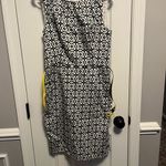 CHAPS  Black and White Colonial Dress with Removable Yellow Belt Women’s Size 10 Photo 2