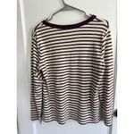 WHILL STAG TEE Womens Striped Long Sleeve V Neck Henley Top Size L (12 14) Purple Photo 3