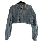 Levi's distressed denim jacket, Cropped denim Trucker jacket, women's size L Photo 1