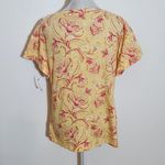 Talbots  Yellow and Pink Floral Short Sleeve Tee NWT Size Medium Floral T-Shirt Photo 5