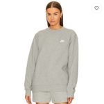 Nike  REVOLVE NSW Club Crew Neck Sweatshirt Gray Women’s Large Photo 1