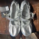 Forever 21 NWT Womens Buckle Shiny Silver Mary Jane Ballet Flats Size 7 Photo 2