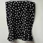 NYCC Women's Skirt size XL Black White Polka Stretch Pencil Skirt ruffled hem Photo 0