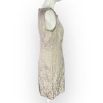 Laundry by Shelli Segal Sheath Dress Women's 6 Cream Gold Sleeveless Embellished Photo 3