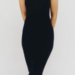Emory park Black Ribbed Knit Maxi Dress with Square Neckline Photo 1