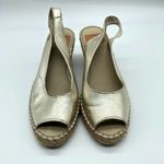 Fabiolas Womens Wedge Espadrille Sandals Slingback Gold Size 6 Photo 1