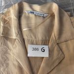 ZARA  Womwen Tan Short Sleeve Shirt Photo 9