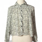 Adara Women's M Long Sleeve Bird Print Button Up Shirt Preppy Size M Photo 0