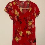Old Navy  Red Floral Women’s Size Small Photo 0