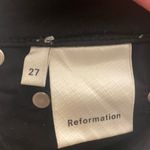 Reformation  Black Denim Raw Hem Mini Skirt Medium Size 27 Photo 2