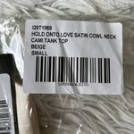 Lulus Women’s Hold Onto Love Beige Satin Cowl Neck Cami Tank Top size Small Photo 3
