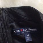 One Love Clothing Los Angeles Women’s Dress Size Medium Peplum Mock Neck Black Photo 3