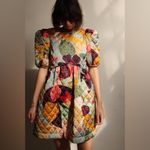 En Saison Floral Quilted Puff Sleeve Baby Doll Mini Dress Size Small NWT Blue Photo 9