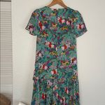 Vintage Jane Schaffhasen Belle France Midi Dress 90s Horse Derby Dog British Green Size 8 Photo 8